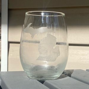 Etched Wine Glass